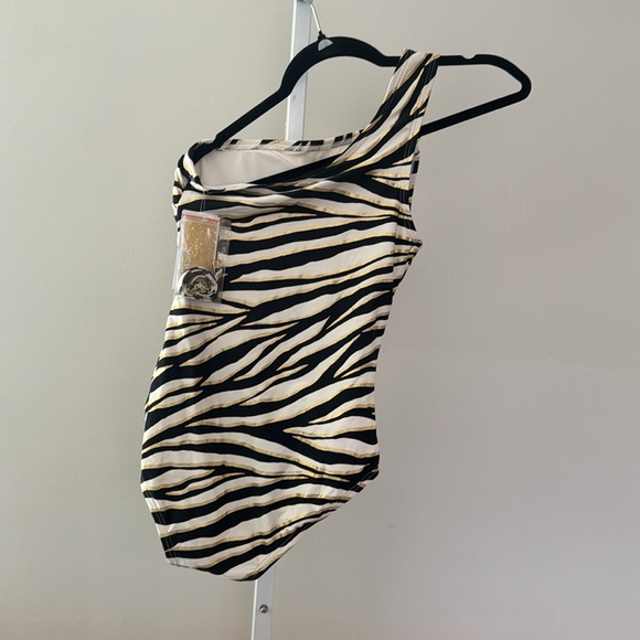 Michael Kors Women's Animal-Print One-Shoulder One-Piece Swimsuit - Picture 4 of 6